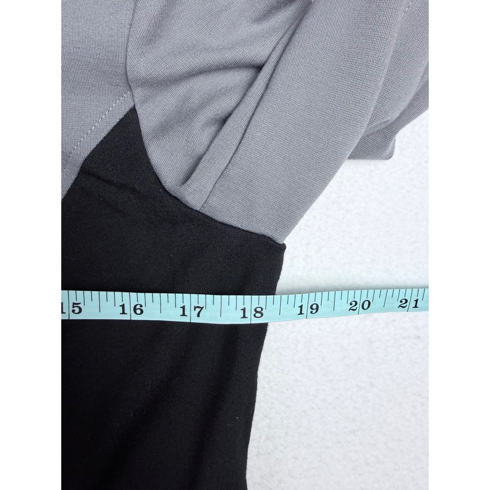 Attitudes by Renee Womens Grey Black Colorblock 90s Moto Jacket Mock Neck Size S - Picture 8 of 9